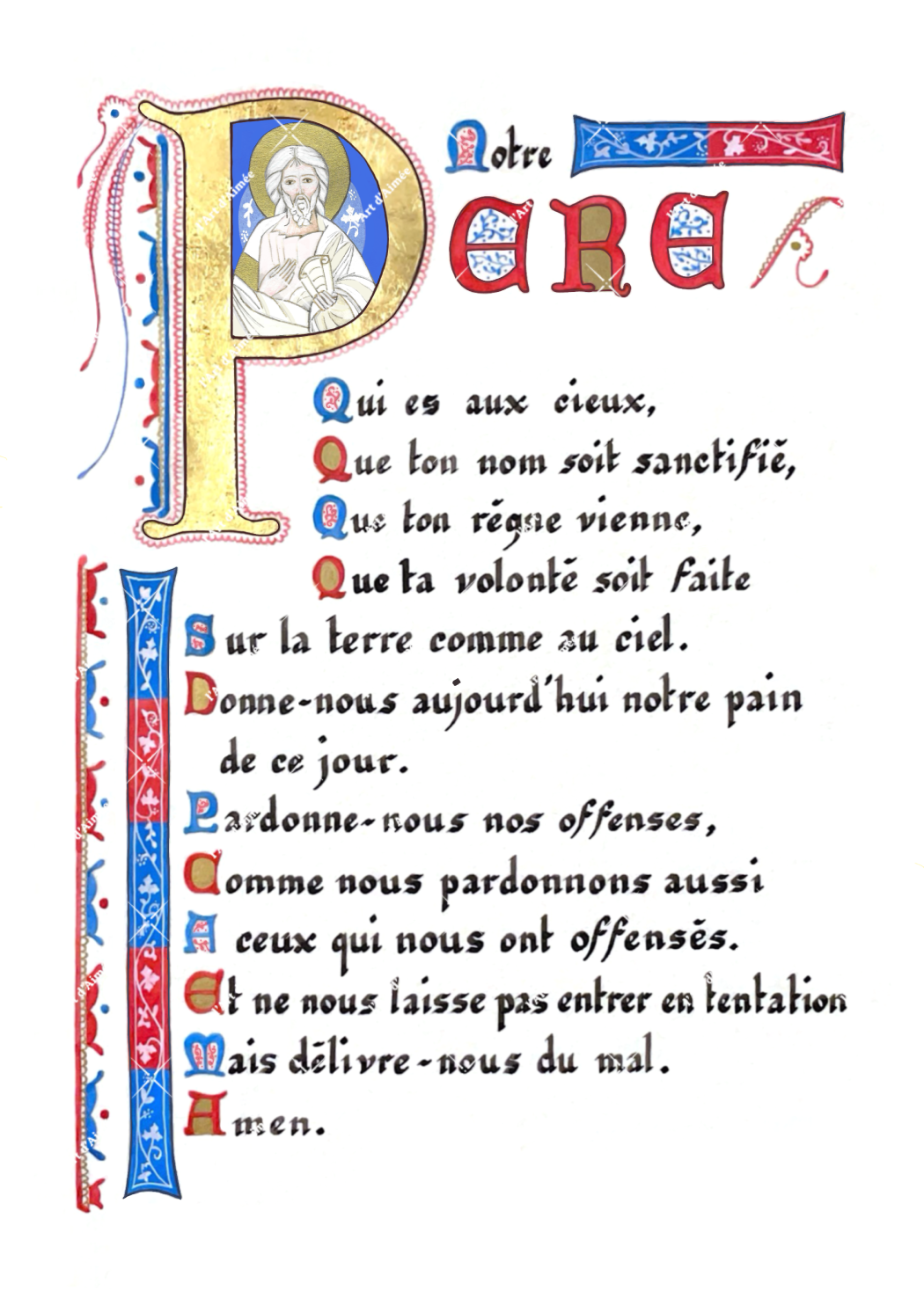 Prière du Notre Père - Impression