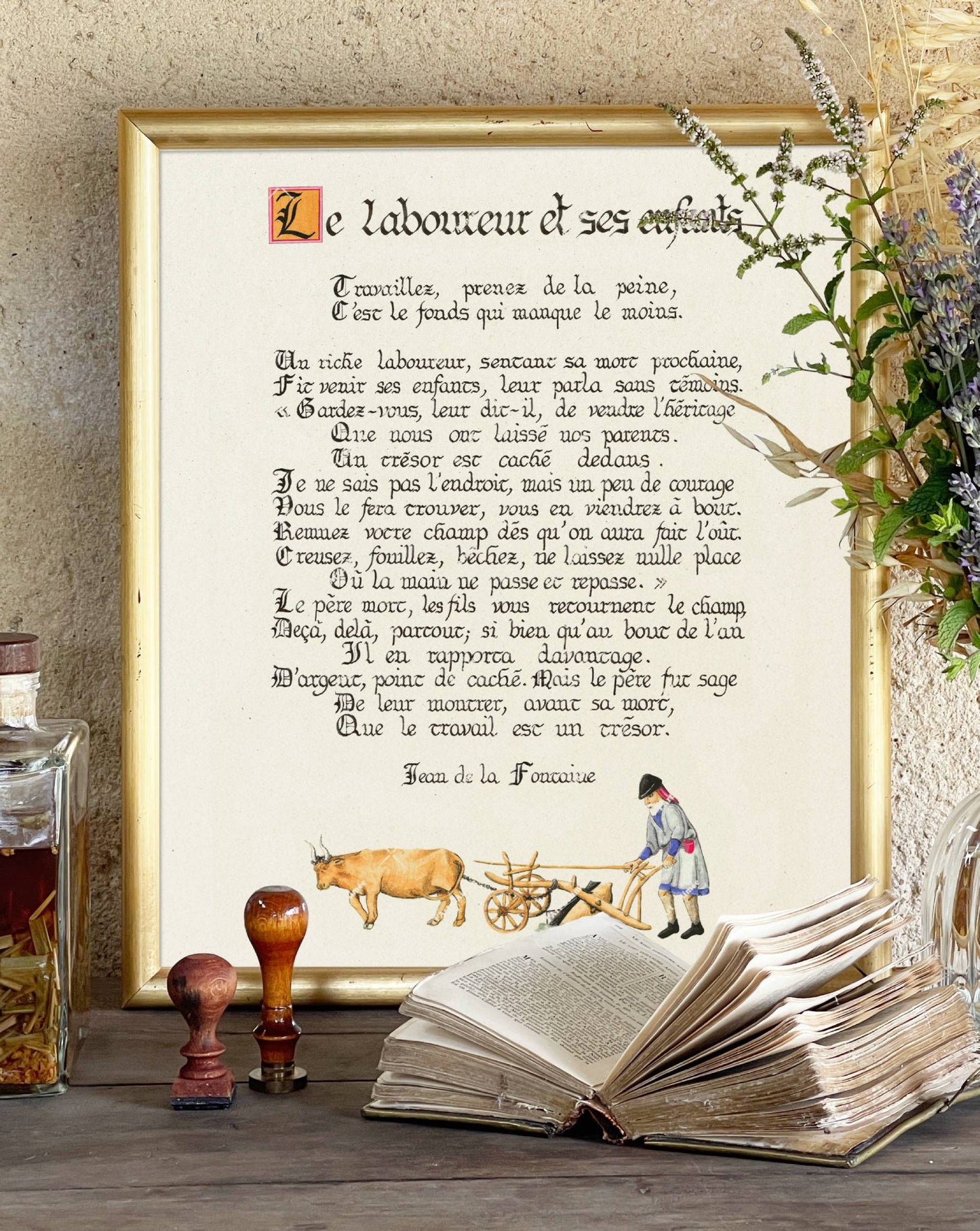 Texte calligraphié simple