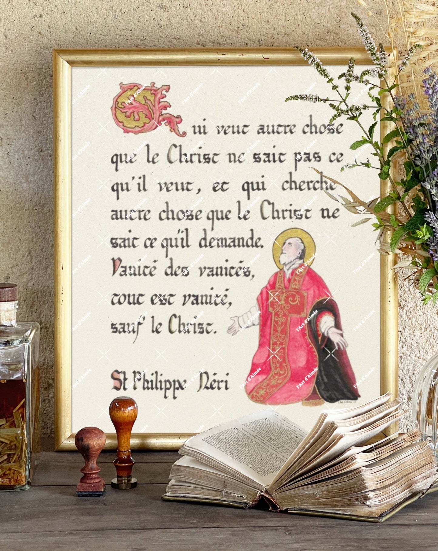 Texte calligraphié simple